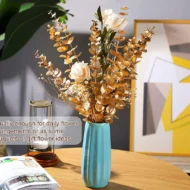10PCS Gold Eucalyptus Leaf Artificial Plants Diy Christmas Fake Plant Flower Bouquet Ornament Home Garden Party Wedding Decor - Image 2