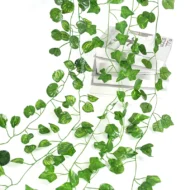 2.1M Artificial Plant Green Ivy Leaf Garland Silk Wall Hanging Vine Home Garden Decoration Wedding Party DIY Fake Wreath Leaves - Image 5