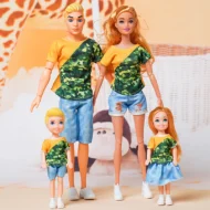 30cm Family Doll Movable Body Mom Dad Ken and Kids 4 Dolls Set 1/6 Barbies Doll Toy for Child Kids Education Birthday Gift - Image 3