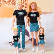 30cm Family Doll Movable Body Mom Dad Ken and Kids 4 Dolls Set 1/6 Barbies Doll Toy for Child Kids Education Birthday Gift - Image 4