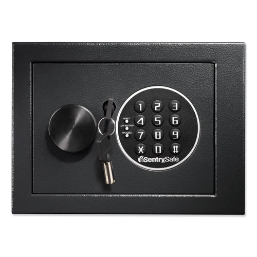 ESSENX014E_500x500.webp Electronic Security Safe, 0.14 Cu Ft, 9w X 6.6d X 6.6h, Black - Image 1
