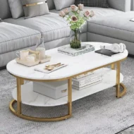 Marble Luxury Coffee Table Modern Nordic Living Room Iron White Coffe Table Center Console Table Dining Muebles Home Furniture - Image 2