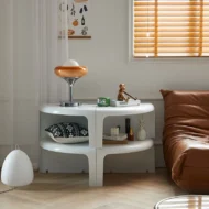 Nordic Circular Coffee Table Creative Small Modern Design Elegant Plastic Coffee Table Living Room Bedroom Mesas Home Furniture - Image 4