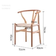 Nordic Solid Wood Dining Chairs Home Kitchen Furniture Modern Chinese Tea Room Chair Leisure Balcony Back Chairs Study Armchair - Image 6