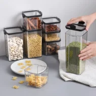 Sealed plastic food storage box cereal candy Dried jars with lid fridge storageTank containers household items kitchen organizer - Image 4